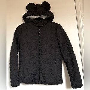 Mickey Mouse Ears Fleece Lined Mickey Quilted Puffer Jacket from Disney Parks S